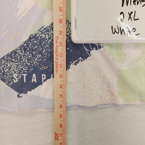 Staple Casual Collared Short Sleeve Polo Shirt Adult Mens Size 2XL White - Picture 8 of 9